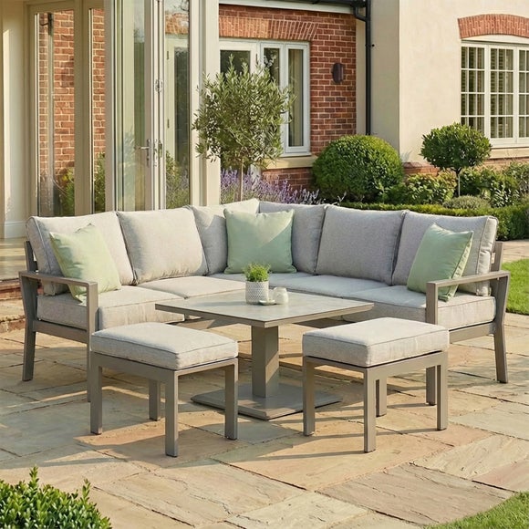 Maze Montreal Small Corner Garden Dining Set with Square Rising Table