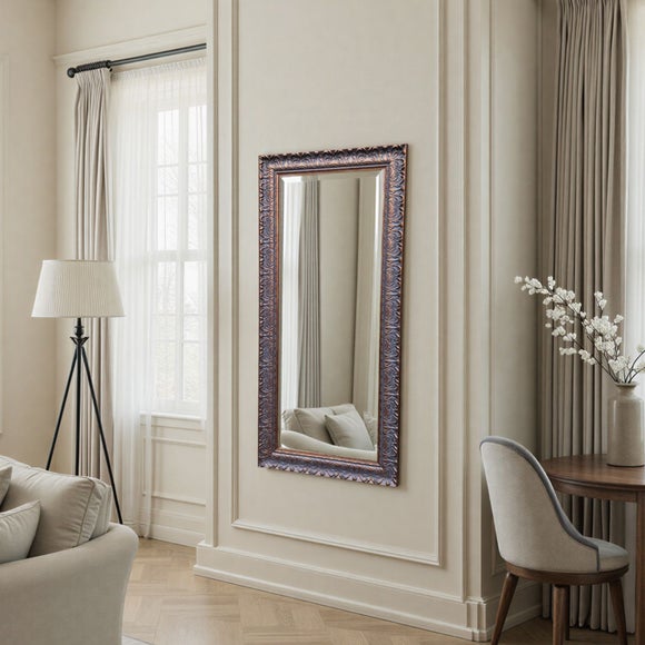 Yearn Carved Antique Bevelled Full Length Wall Mirror