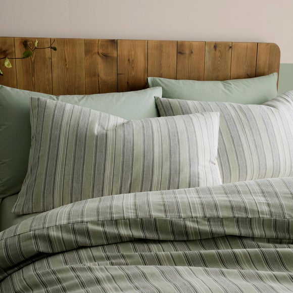 Photo 3 of Appletree Yarn Dyed Woven Wide Stripe 100 Cotton Duvet Cover & Pillowcase Set