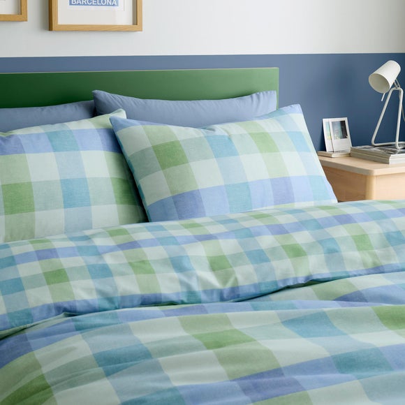 Photo 3 of Fusion Block Check Polycotton Duvet Cover & Pillowcase Set Photo 3 of Fusion Block Check Polycotton Duvet Cover & Pillowcase Set