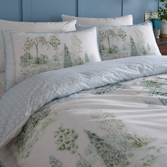 Photo 4 of Appletree Willow Tree Scene 100 Cotton Duvet Cover & Pillowcase Set