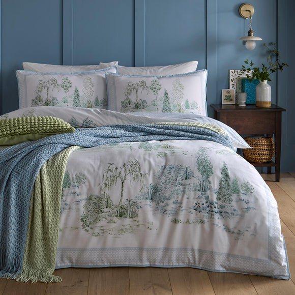 Photo 5 of Appletree Willow Tree Scene 100 Cotton Duvet Cover & Pillowcase Set