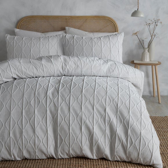 Serene Crinkle Stripe Duvet Cover & Pillowcase Set