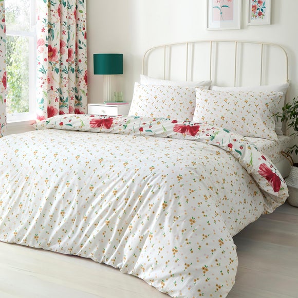 Photo 2 of Dreams N Drapes Abstract Poppy Polycotton Duvet Cover & Pillowcase Set