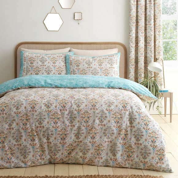 Dreams n Drapes Edena Decorative Floral Polycotton Duvet Cover & Pillowcase Set