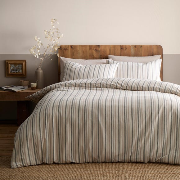 View Appletree Yarn Dyed Woven Thin Stripe 100 Cotton Duvet Cover & Pillowcase Set View Appletree Yarn Dyed Woven Thin Stripe 100 Cotton Duvet Cover & Pillowcase Set