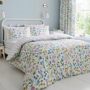 Dreams N Drapes Sweetpea Floral 100 Cotton Duvet Cover & Pillowcase Set