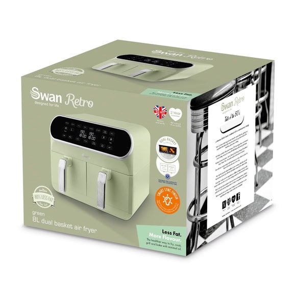 Swan Dual Baskets Air Fryer Sage (Green)