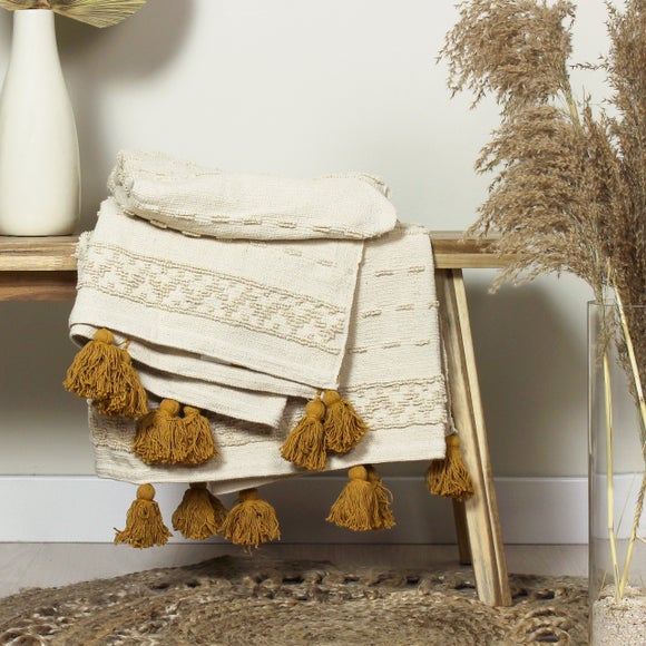 furn. Boho Cotton Throw 130cm x 180cm