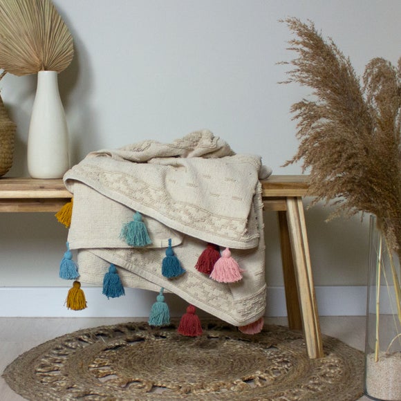 furn. Boho Cotton Throw 130cm x 180cm