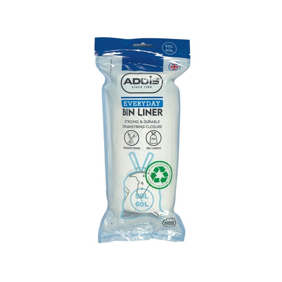 Addis Pack of 15 60L Bin Liners