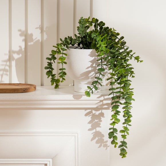 View Artificial Trailing Eucalyptus In Rustic Footed Plant Pot View Artificial Trailing Eucalyptus In Rustic Footed Plant Pot