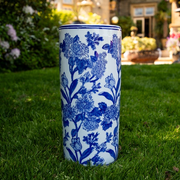 View Blue & White Floral Patterned Ceramic Vase View Blue & White Floral Patterned Ceramic Vase