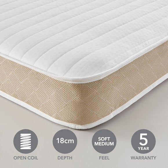 Return - Dunelm Rolled Open Coil Mattress, Single