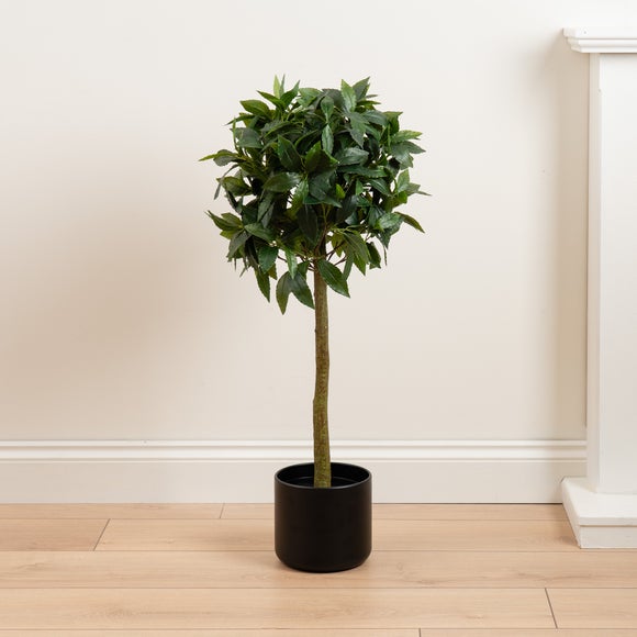 Artificial Bay Tree in Black Plastic Plant Pot