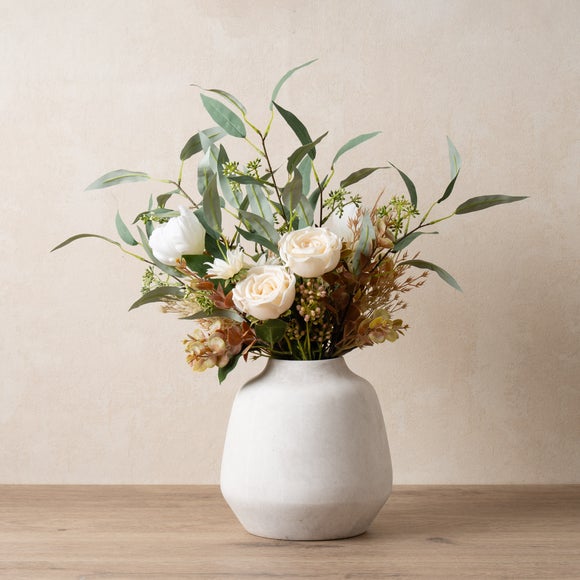 Artificial Tulip, Rose & Eucalyptus Bouquet