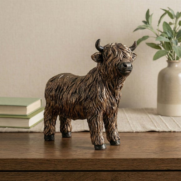 Bronze Effect Highland Cow Ornament