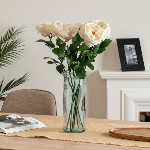Pack of 6 Artificial Cabbage Rose Stems