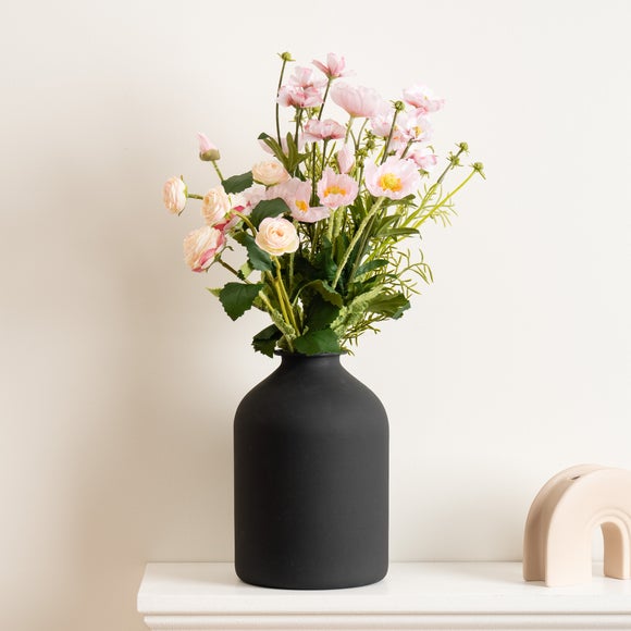 Artificial Pink Poppy, Rose & Cosmo Bouquet