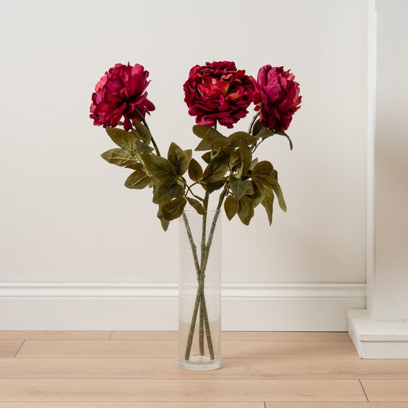 Pack of 3 Artificial Peony Stems