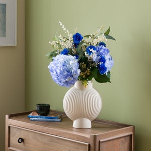 Artificial Rhea Blue Hydrangea & Cornflower Bouquet