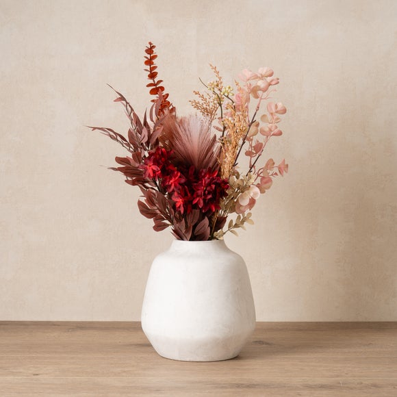 View Artificial Red & Brown Mixed Bouquet View Artificial Red & Brown Mixed Bouquet