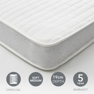 Return -dunelm Rolled Open Coil Mattress- 19cm- Double