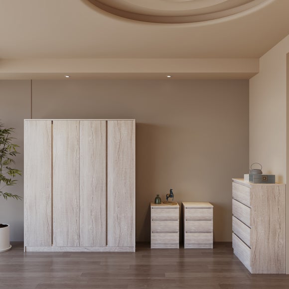 Walker 4 Door Wardrobe Bedroom Furniture Set