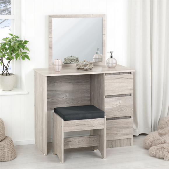 Walker 3 Drawer Dressing Table with Stool