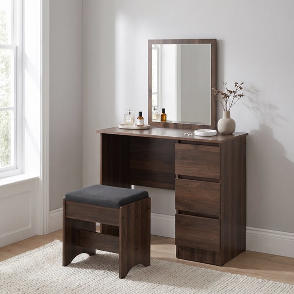 Walker 3 Drawer Dressing Table with Stool