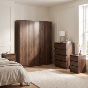 Walker 4 Door Wardrobe Bedroom Furniture Set