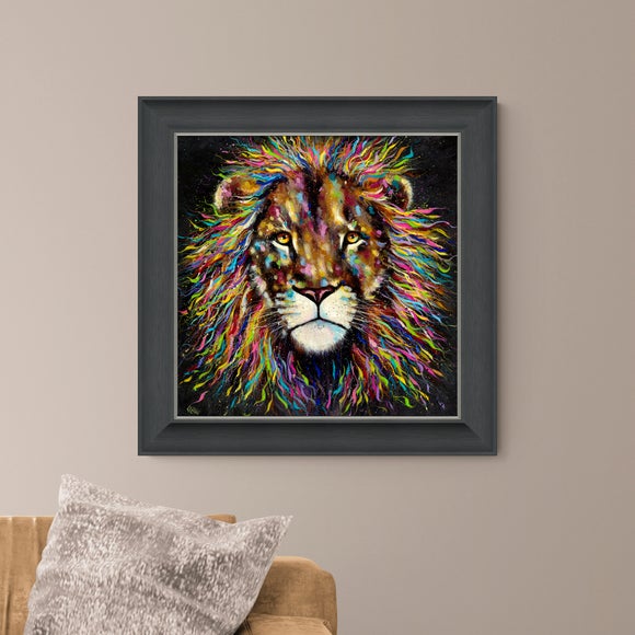 Artko Colourful Lion by Louise Luton Framed Print