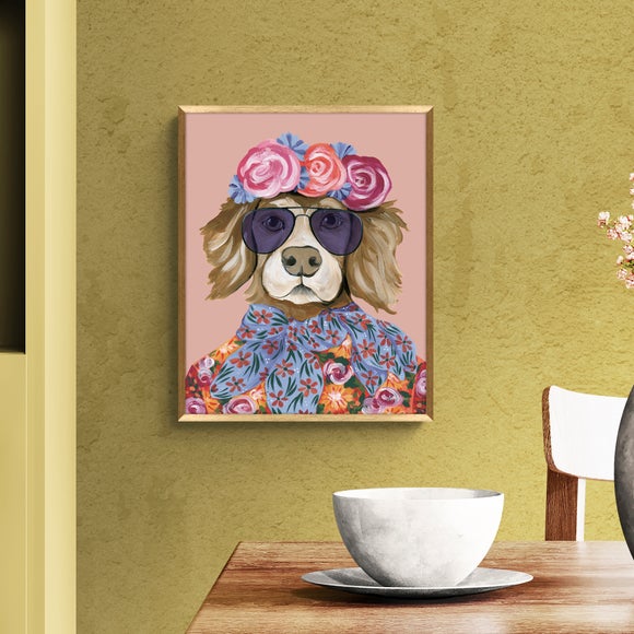Artko Glity Golden Retriever By Yvette St Amant Framed Print