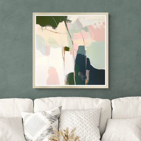 Artko Muted Minimal Green Abstract II by Mona Grace Framed Print