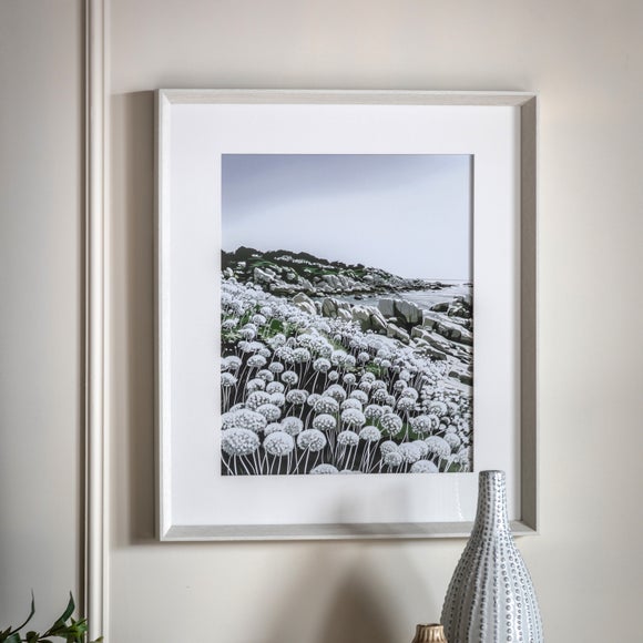 Photo of cedar & sage flowers on the seascape 1 framed print