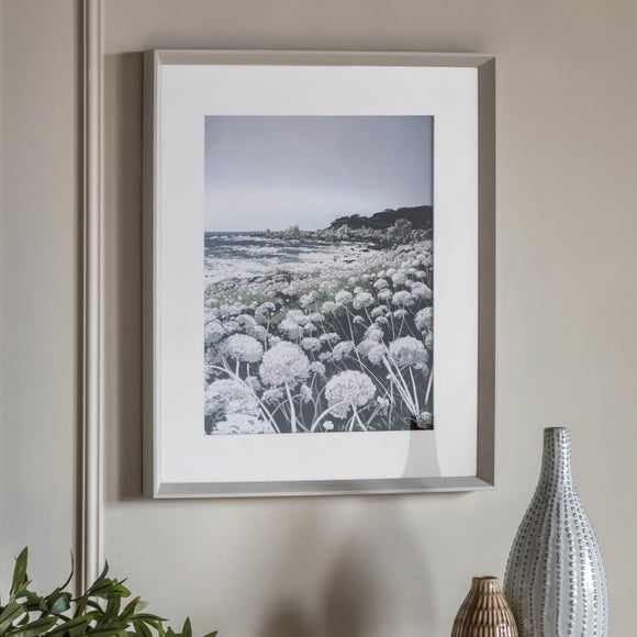 Photo of cedar & sage flowers on the seascape 2 framed print