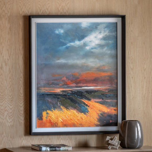 Cedar and Sage Warm Sea Scene Framed Canvas