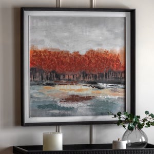 Cedar & Sage Autumn Colour Framed Canvas