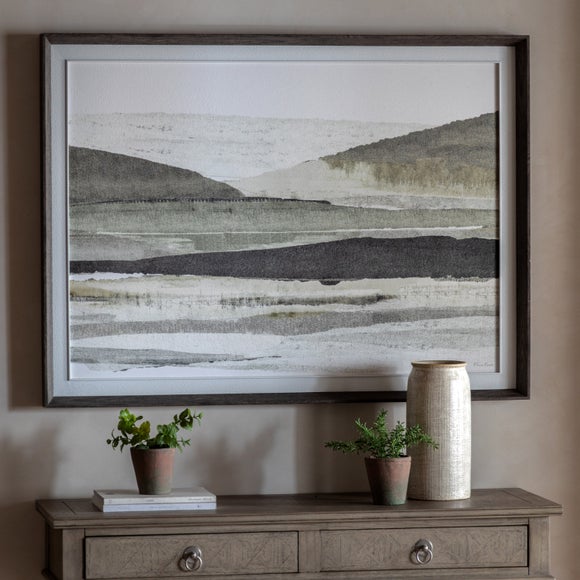 Cedar & Sage Landscape Morning Haze Framed Canvas