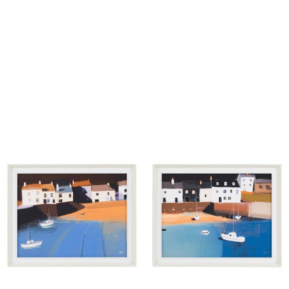 Cedar and Sage Set of 2 Houses by the Sea Framed Canvases