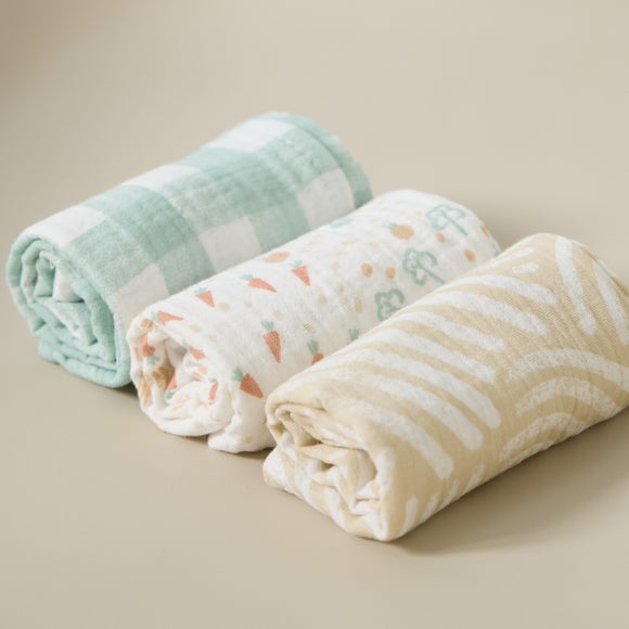 View Tutti Bambini Good Life Pack Of 3 Muslin Squares View Tutti Bambini Good Life Pack Of 3 Muslin Squares