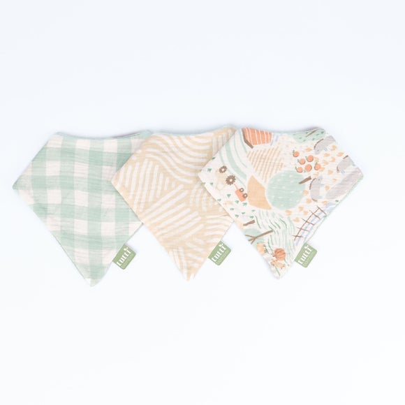 Tutti Bambini Good Life Muslin Pack of 3 Bandana Bibs