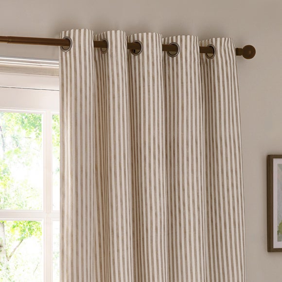 Yard Hebden Striped Eyelet Curtains (Blackout Available)