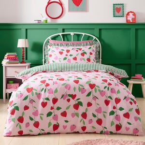 Bedlam Fun Strawberries Reversible Duvet Cover & Pillowcase Set