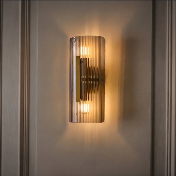 Photo 2 of Veneto Ribbed 2 Light Wall Light