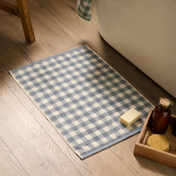 Yard Barton Check Cotton Bath Mat