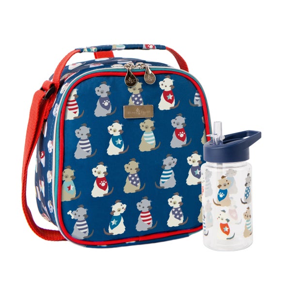 Navigate Scruffy Pups Kids Lunch Bag & Bottle