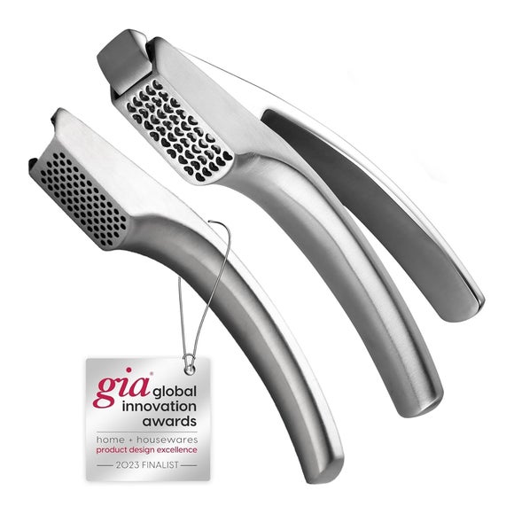 Gourmet Easy Stainless Steel Garlic Press Combo for Coarse and Fine Mince