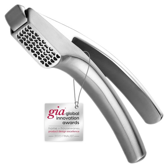 Gourmet Easy Stainless Steel No Peel Garlic Press for Coarse Mince