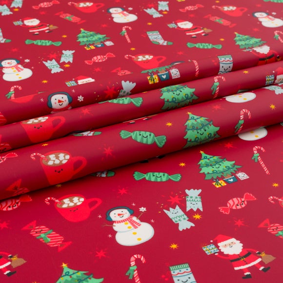 By the Metre Festive Santa PVC